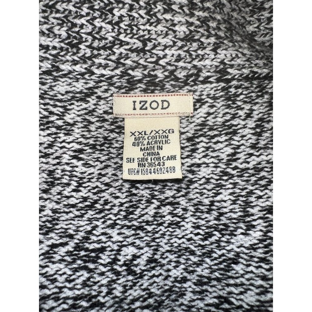 Izod Open Cardigan Sweater Black White Knit Cap Sleeve Women Size 2X - Picture 7 of 7